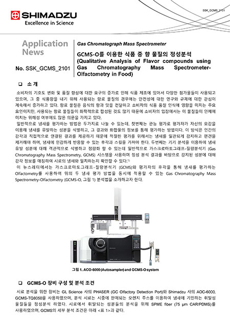 GCMS-O를 이용한 식품 중 향 물질의 정성분석