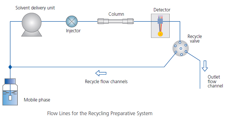 Flow Lines for the Recycling Preparative System