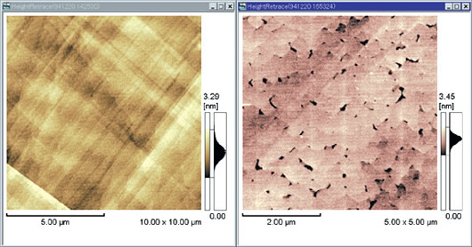 Observation of Potassium-Iodide Single Crystals (001)