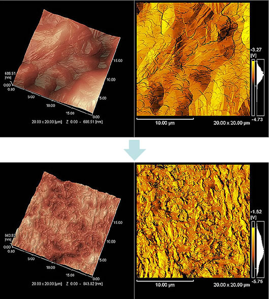 Observation of Stretched Polymer Films