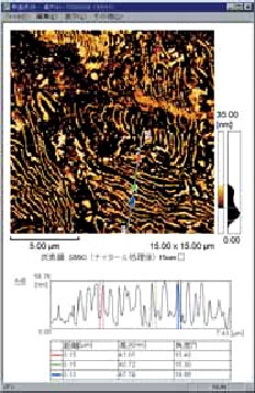 Example of Cross-Section of Metal Surface Structure Analyzed with SPM